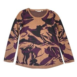 Soft Surroundings Sweater‎ Womens Petite XS Marble Pattern Abstract Byzantium